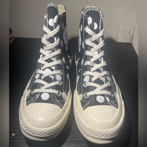 Size 4 - Converse Chuck Taylor All Star 70 High x Comme des Garcons Black Polka